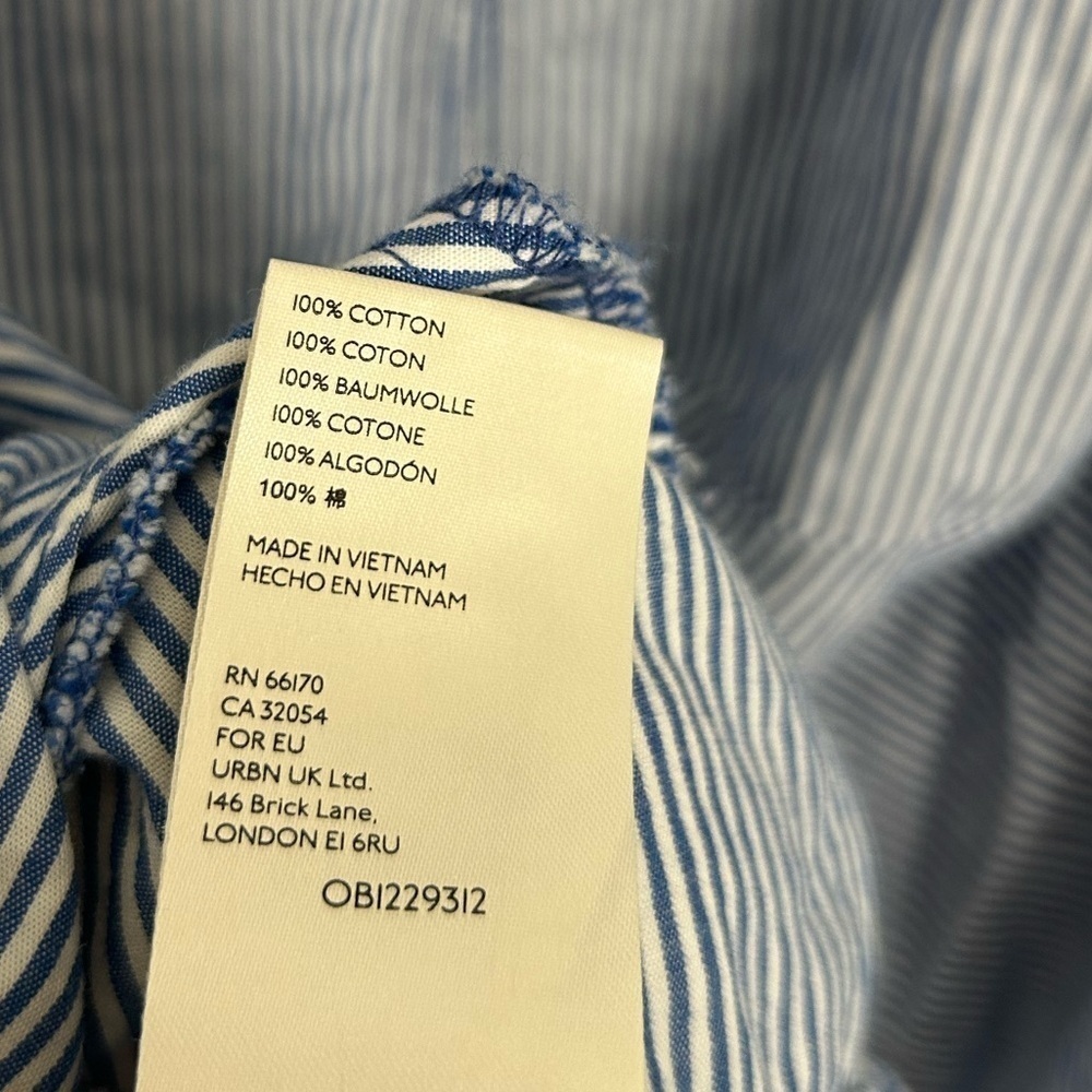 FREE PEOPLE All For You Striped Shirt Dress Blue size small preppy 90s - Picture 8 of 15